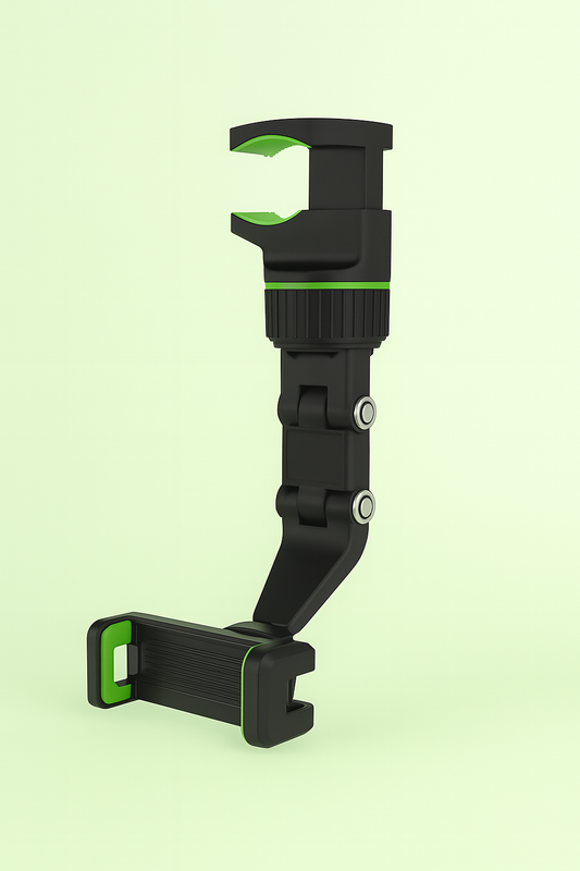 360° Rotating Rearview Mirror Phone Mount – Universal Car Holder for Smartphones