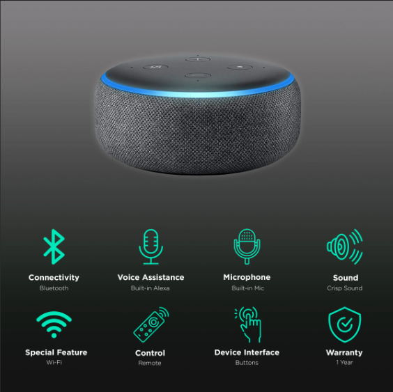 Amazon Echo Dot (3rd Gen) – Voice Control for Compatible Smart Appliances