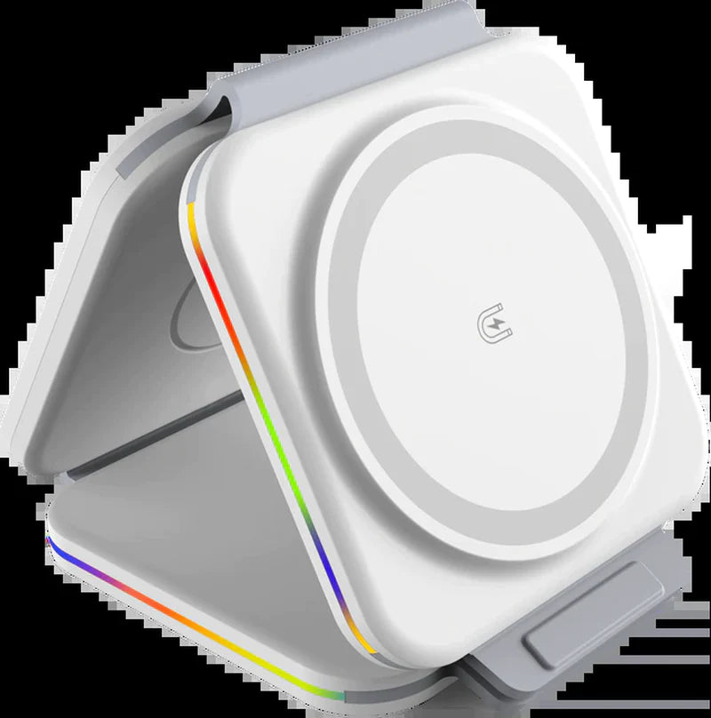 3-in-1 Magnetic Wireless Charger – Foldable Dock for iPhone, Apple Watch & AirPods