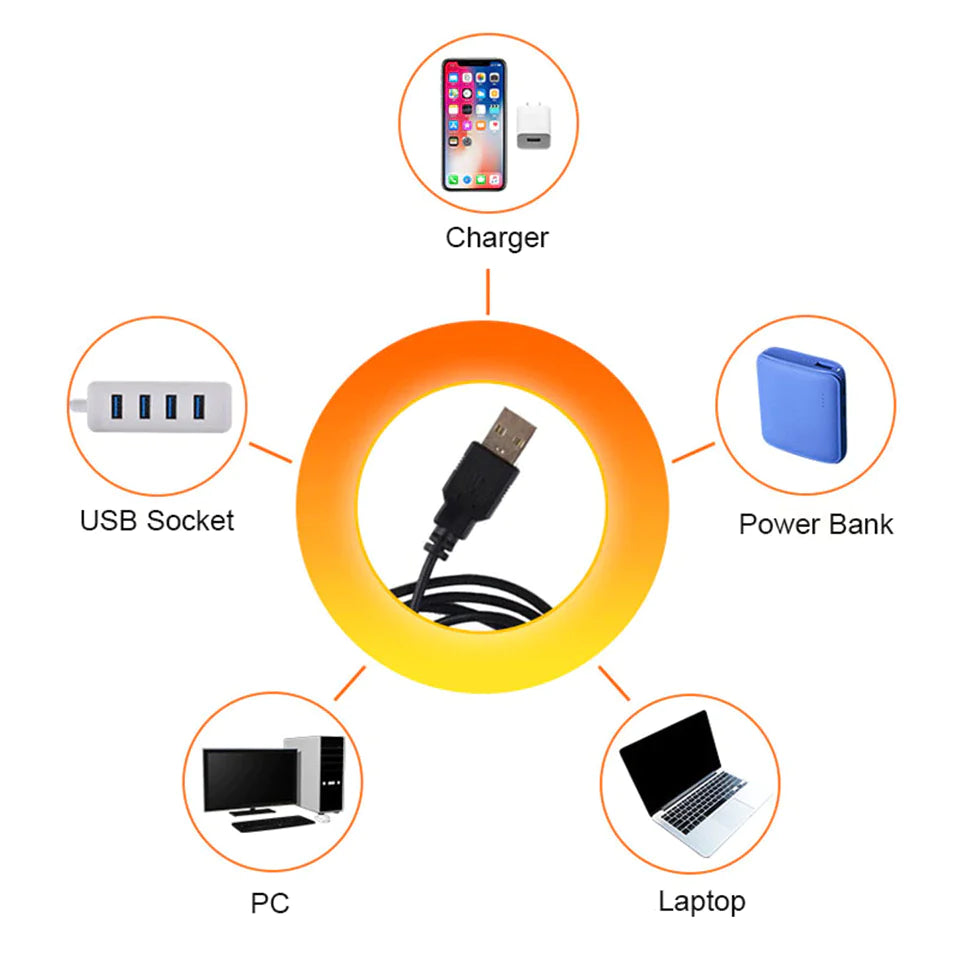 USB Sunset Lamp – LED Rainbow Night Light for Room & Photography