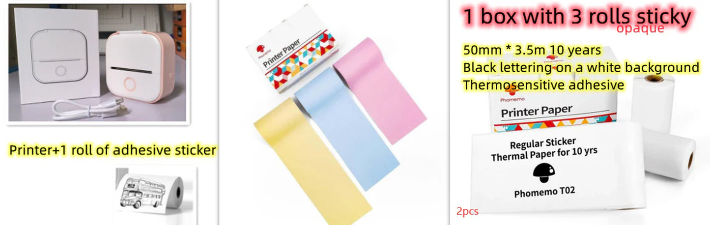 Mini Bluetooth Thermal Printer – Labels, Photos & Notes