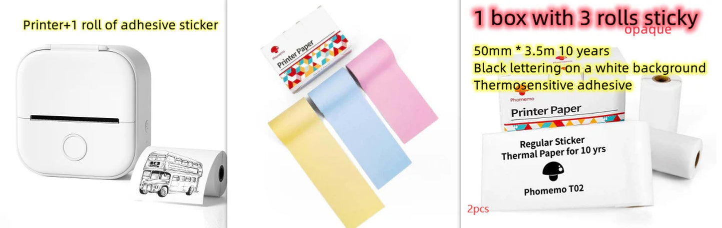 Mini Bluetooth Thermal Printer – Labels, Photos & Notes