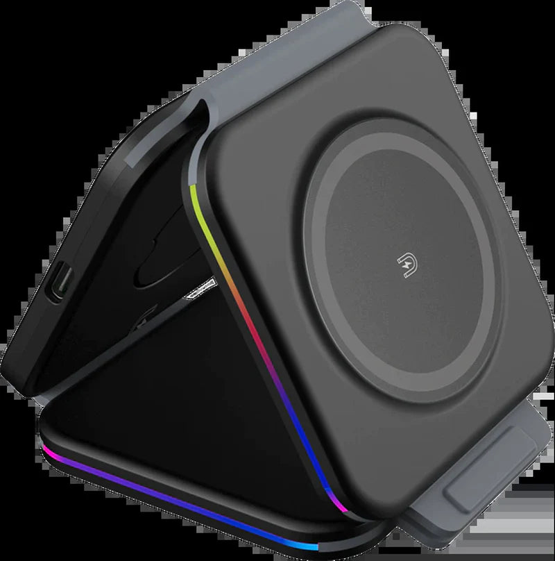 3-in-1 Magnetic Wireless Charger – Foldable Dock for iPhone, Apple Watch & AirPods