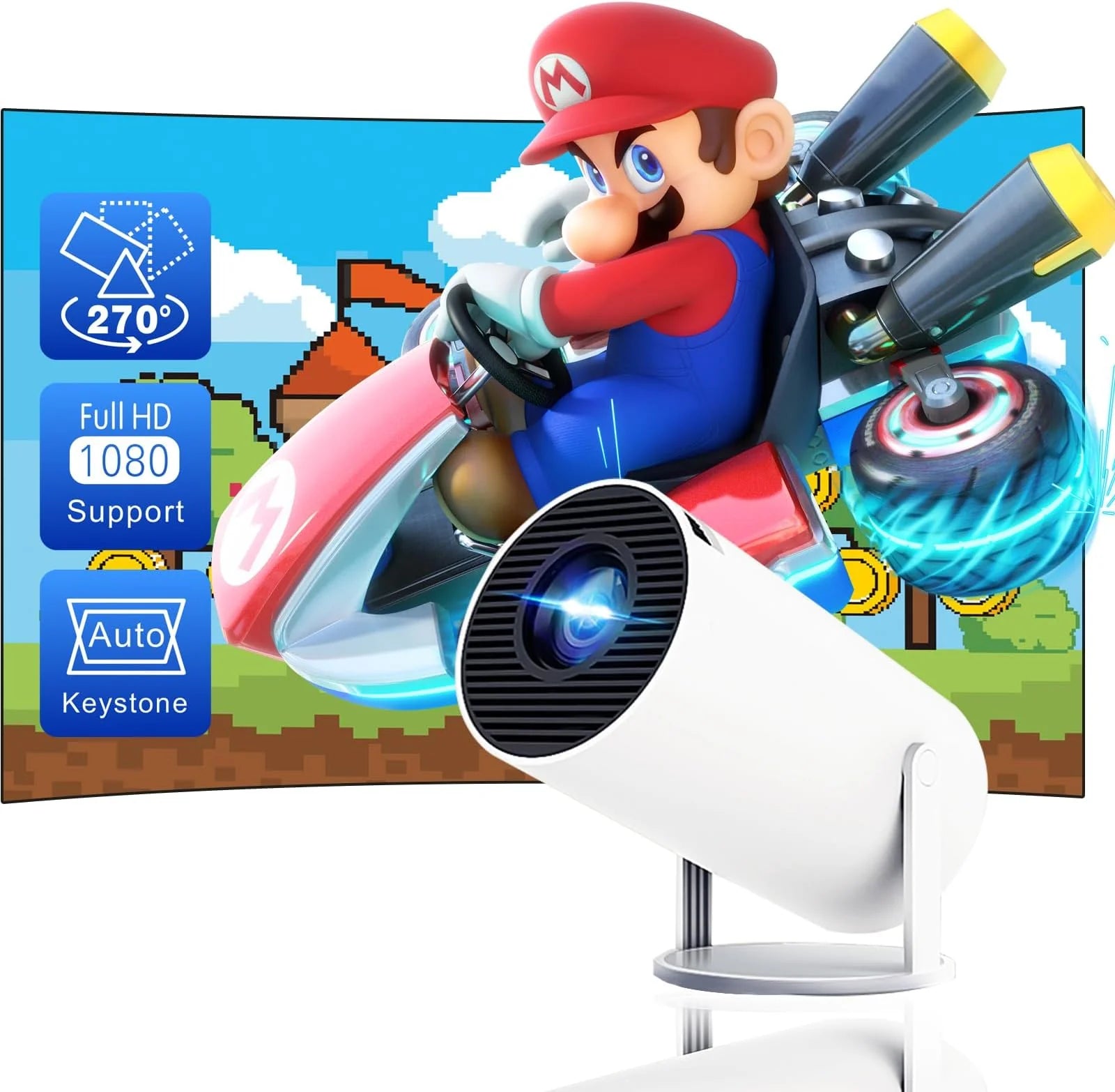 Mini Movie Projector 4K 1080P Support