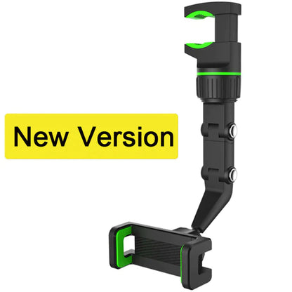 360° Rotating Rearview Mirror Phone Mount – Universal Car Holder for Smartphones