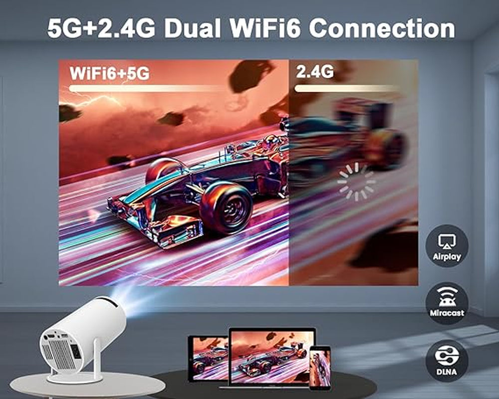 Mini Movie Projector 4K 1080P Support