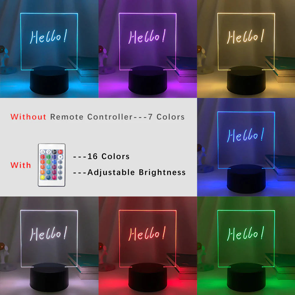LED Writing Board – Battery Powered with Color Changing Light & Marker
