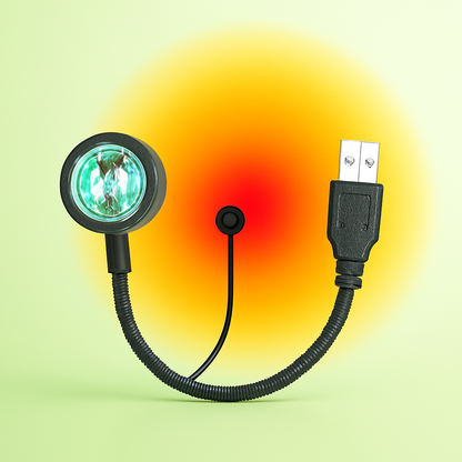 USB Sunset Lamp – LED Rainbow Night Light for Room & Photography