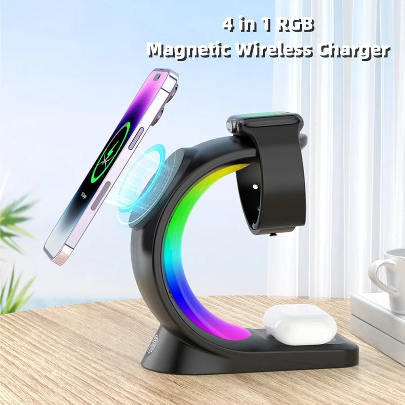 4-in-1 Magnetic Wireless Charger – Fast Charging Dock for Apple Devices