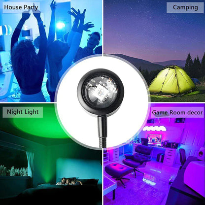 USB Sunset Lamp – LED Rainbow Night Light for Room & Photography