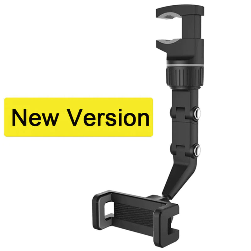 360° Rotating Rearview Mirror Phone Mount – Universal Car Holder for Smartphones