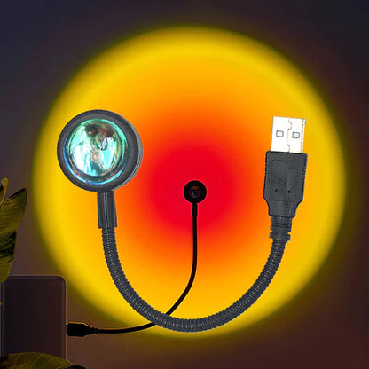 USB Sunset Lamp – LED Rainbow Night Light for Room & Photography