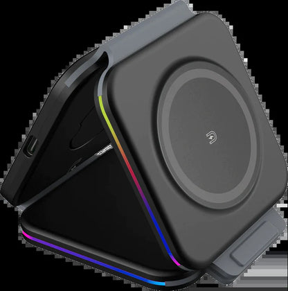 3-in-1 Magnetic Wireless Charger – Foldable Dock for iPhone, Apple Watch & AirPods